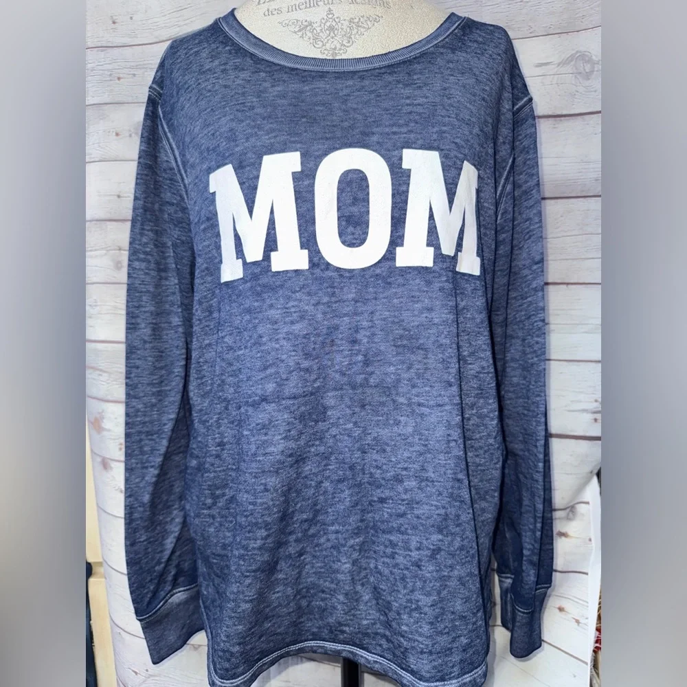 Women's Navy 'MOM' Crew Neck Sweater - Picture 2 of 3